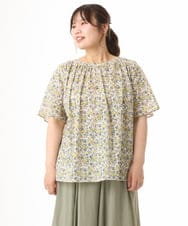 OLBHD35089 eur3(エウルキューブ) 【WEB先行販売】【大きいサイズ】フルーツプリントブラウス ホワイト