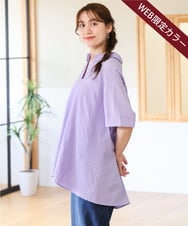 OLBHD42089 eur3(エウルキューブ) 【WEB先行販売】【大きいサイズ】ぽこぽこチュニックブラウス ラベンダー（WEB限定カラー）