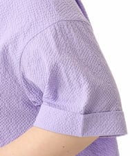 OLBHD42089 eur3(エウルキューブ) 【WEB先行販売】【大きいサイズ】ぽこぽこチュニックブラウス ラベンダー（WEB限定カラー）
