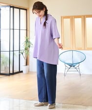 OLBHD42089 eur3(エウルキューブ) 【WEB先行販売】【大きいサイズ】ぽこぽこチュニックブラウス ラベンダー（WEB限定カラー）