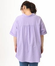 OLBHD42089 eur3(エウルキューブ) 【WEB先行販売】【大きいサイズ】ぽこぽこチュニックブラウス ラベンダー（WEB限定カラー）