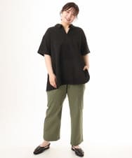 OLBHD42089 eur3(エウルキューブ) 【WEB先行販売】【大きいサイズ】ぽこぽこチュニックブラウス ブラック