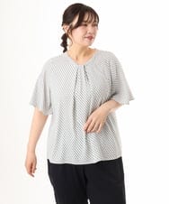 OLBHD43089 eur3(エウルキューブ) 【大きいサイズ/11号サイズあり】ボウタイ風ジョーゼットブラウス アイボリー