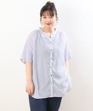 OLBHS17070 eur3(エウルキューブ) 【大きいサイズ】シアーシャツアンサンブル ネイビー(57)