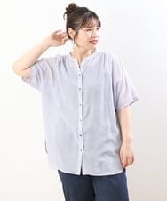 OLBHS17070 eur3(エウルキューブ) 【大きいサイズ】シアーシャツアンサンブル ネイビー(57)