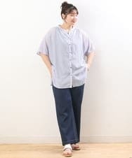 OLBHS17070 eur3(エウルキューブ) 【大きいサイズ】シアーシャツアンサンブル ネイビー(57)