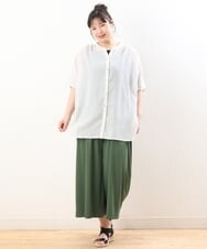 OLBHS17070 eur3(エウルキューブ) 【大きいサイズ】シアーシャツアンサンブル ライトグレー(91)