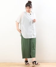 OLBHS17070 eur3(エウルキューブ) 【大きいサイズ】シアーシャツアンサンブル ライトグレー(91)