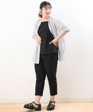 OLBHS17070 eur3(エウルキューブ) 【大きいサイズ】シアーシャツアンサンブル ブラック(94)