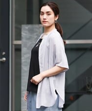 OLBHS17070 eur3(エウルキューブ) 【大きいサイズ】シアーシャツアンサンブル ブラック(94)