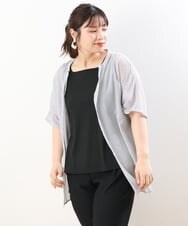 OLBHS17070 eur3(エウルキューブ) 【大きいサイズ】シアーシャツアンサンブル ブラック(94)