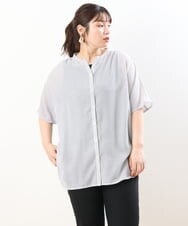 OLBHS17070 eur3(エウルキューブ) 【大きいサイズ】シアーシャツアンサンブル ブラック(94)