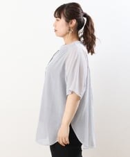 OLBHS17070 eur3(エウルキューブ) 【大きいサイズ】シアーシャツアンサンブル ブラック(94)