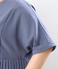 OLBHS31090 eur3(エウルキューブ) 【大きいサイズ】バンドカラープリーツシャツチュニック ブルー(55)