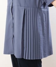 OLBHS31090 eur3(エウルキューブ) 【大きいサイズ】バンドカラープリーツシャツチュニック ブルー(55)