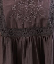OLBHS33120 eur3(エウルキューブ) 【大きいサイズ】レース刺繍コットンシルクチュニック ブラウン(87)