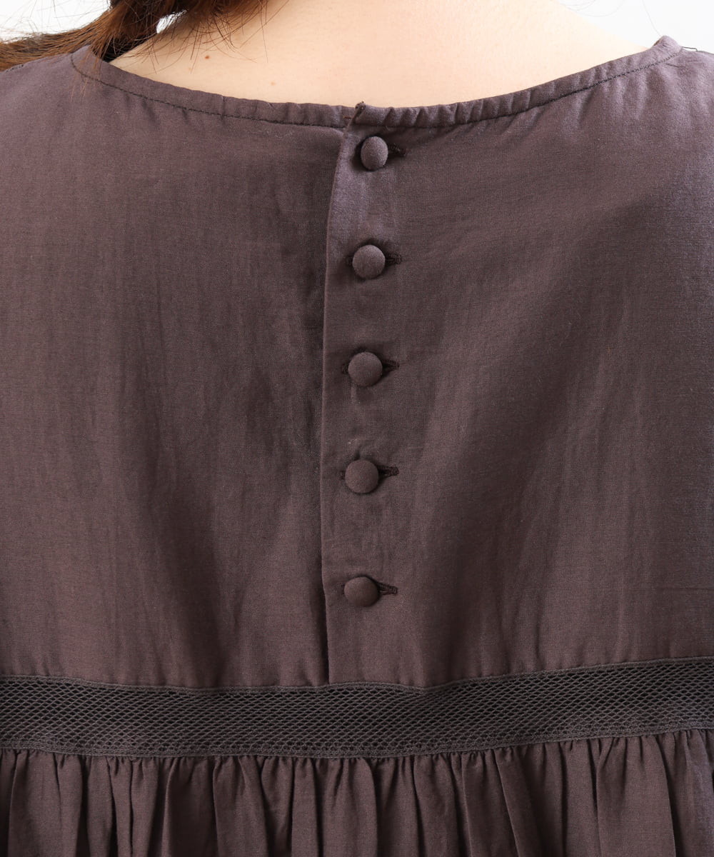 OLBHS33120 eur3(エウルキューブ) 【大きいサイズ】レース刺繍コットンシルクチュニック ブラウン(87)