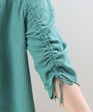 OLBHS38080 eur3(エウルキューブ) 【大きいサイズ】袖ドロストぽこぽこブラウス グリーン(35)