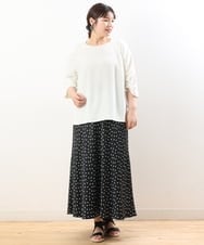 OLBHS38080 eur3(エウルキューブ) 【大きいサイズ】袖ドロストぽこぽこブラウス ホワイト(90)