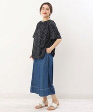 OLBHS44070 eur3(エウルキューブ) 【大きいサイズ】シャドーストライプブラウス ネイビー(57)