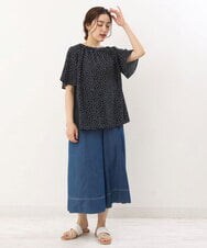 OLBHS44070 eur3(エウルキューブ) 【大きいサイズ】シャドーストライプブラウス ネイビー(57)