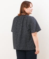 OLBHS44070 eur3(エウルキューブ) 【大きいサイズ】シャドーストライプブラウス ネイビー(57)