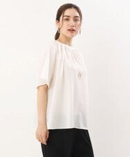 OLBHS44070 eur3(エウルキューブ) 【大きいサイズ】シャドーストライプブラウス ホワイト(90)