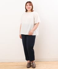 OLBHS44070 eur3(エウルキューブ) 【大きいサイズ】シャドーストライプブラウス ホワイト(90)