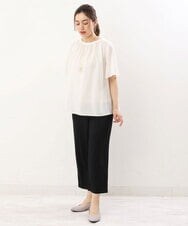 OLBHS44070 eur3(エウルキューブ) 【大きいサイズ】シャドーストライプブラウス ホワイト(90)