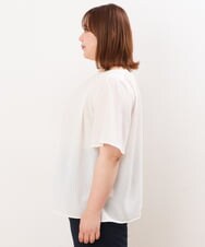 OLBHS44070 eur3(エウルキューブ) 【大きいサイズ】シャドーストライプブラウス ホワイト(90)