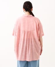 OLBHV32099 eur3(エウルキューブ) 【大きいサイズ】バックギャザーストライプシャツ オレンジ(15)