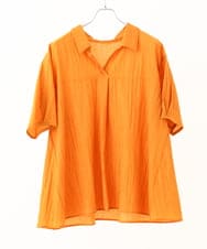 OLBHV33089 eur3(エウルキューブ) 【大きいサイズ】ドロップスリーブシアーブラウス  オレンジ(15)