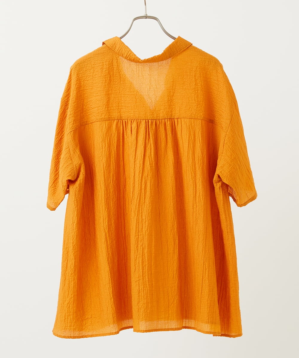 OLBHV33089 eur3(エウルキューブ) 【大きいサイズ】ドロップスリーブシアーブラウス  オレンジ(15)