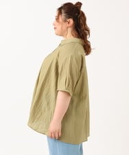 OLBHV33089 eur3(エウルキューブ) 【大きいサイズ】ドロップスリーブシアーブラウス  カーキ(36)