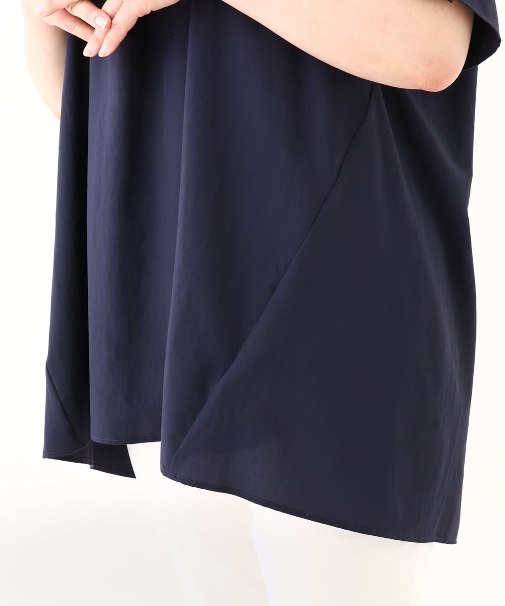 OLBHV34099 eur3(エウルキューブ) 【大きいサイズ】バックタックブラウス ネイビー(57)