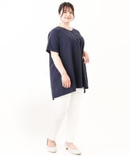 OLBHV34099 eur3(エウルキューブ) 【大きいサイズ】バックタックブラウス ネイビー(57)