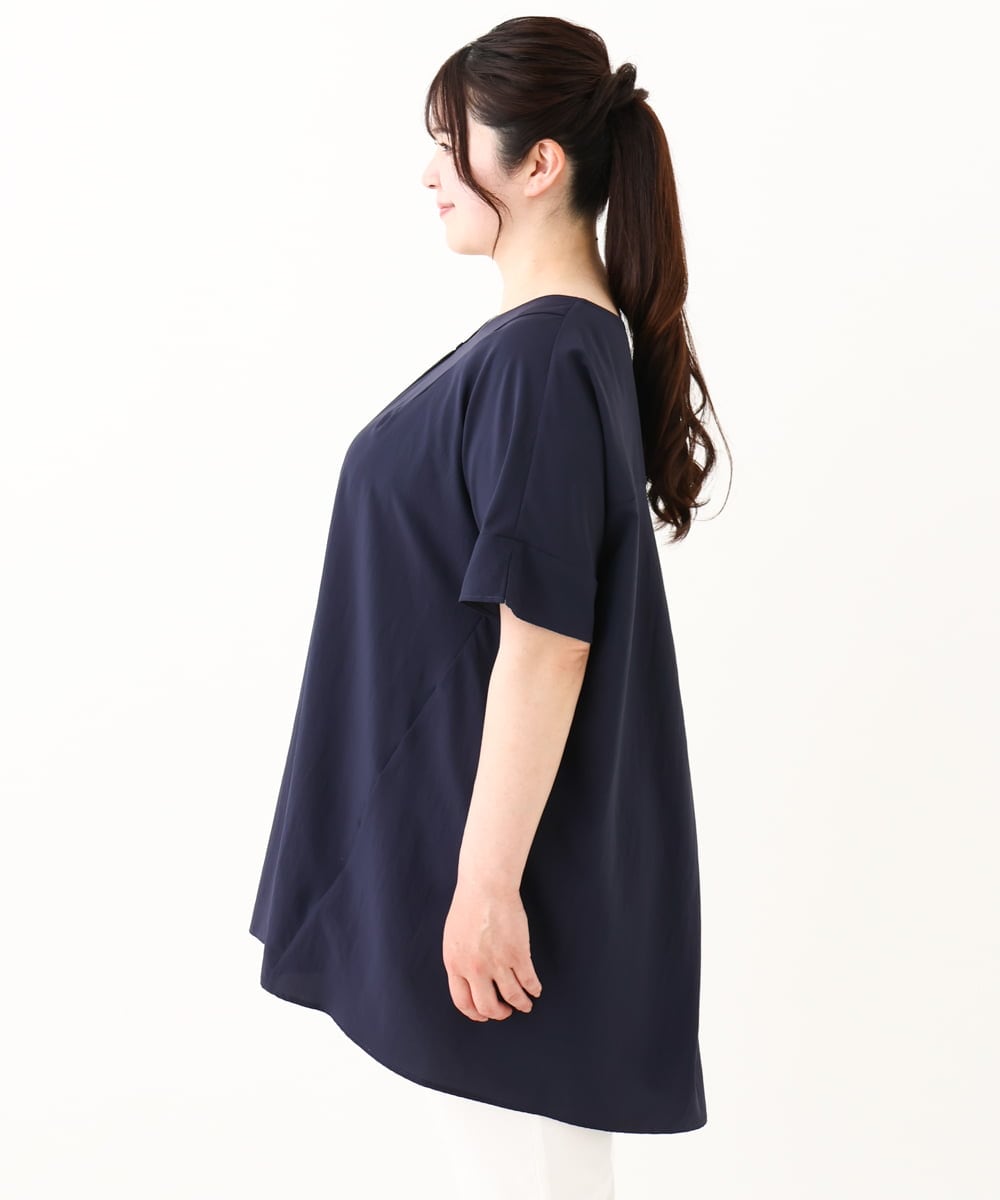 OLBHV34099 eur3(エウルキューブ) 【大きいサイズ】バックタックブラウス ネイビー(57)