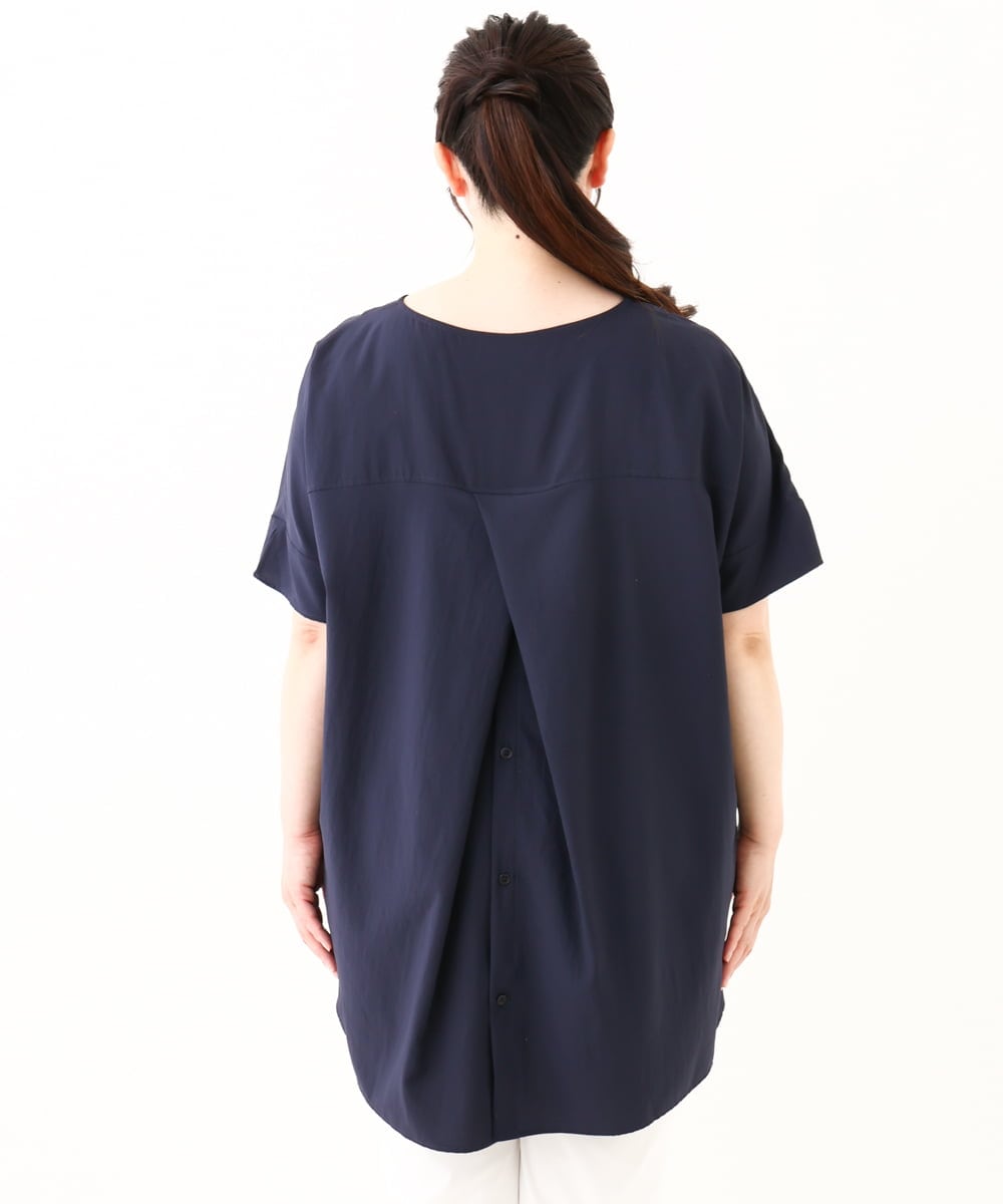 OLBHV34099 eur3(エウルキューブ) 【大きいサイズ】バックタックブラウス ネイビー(57)