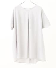 OLBHV34099 eur3(エウルキューブ) 【大きいサイズ】バックタックブラウス ライトグレー(91)