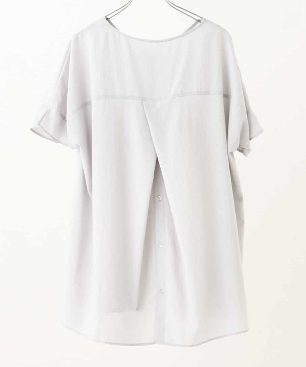 OLBHV34099 eur3(エウルキューブ) 【大きいサイズ】バックタックブラウス ライトグレー(91)