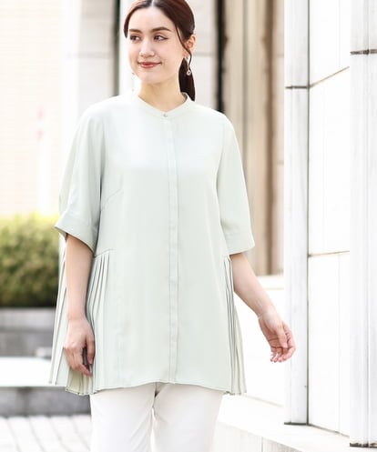 OLBHV35089 eur3 【大きいサイズ/a.v.v×eur3】バックプリーツブラウスチュニック