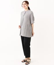 OLBHV35089 eur3(エウルキューブ) 【大きいサイズ/a.v.v×eur3】バックプリーツブラウスチュニック グレー(92)