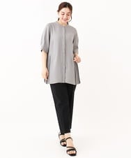 OLBHV35089 eur3(エウルキューブ) 【大きいサイズ/a.v.v×eur3】バックプリーツブラウスチュニック グレー(92)