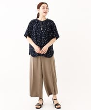 OLBHV39089 eur3(エウルキューブ) 【大きいサイズ/11号サイズあり/接触冷感】スクエアドットブラウス ネイビー(57)