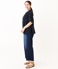 OLBHV39089 eur3(エウルキューブ) 【大きいサイズ/11号サイズあり/接触冷感】スクエアドットブラウス ネイビー(57)
