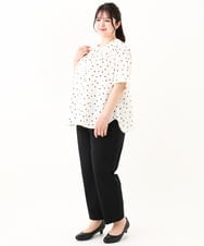OLBHV39089 eur3(エウルキューブ) 【大きいサイズ/11号サイズあり/接触冷感】スクエアドットブラウス アイボリー(80)