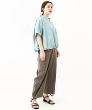 OLBHV42089 eur3(エウルキューブ) 【大きいサイズ】裾ドロストショート丈シャツ ライトグリーン(30)