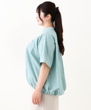 OLBHV42089 eur3(エウルキューブ) 【大きいサイズ】裾ドロストショート丈シャツ ライトグリーン(30)