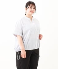 OLBHV42089 eur3(エウルキューブ) 【大きいサイズ】裾ドロストショート丈シャツ ホワイト(90)