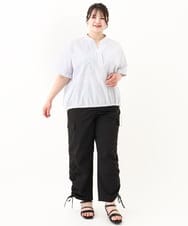 OLBHV42089 eur3(エウルキューブ) 【大きいサイズ】裾ドロストショート丈シャツ ホワイト(90)